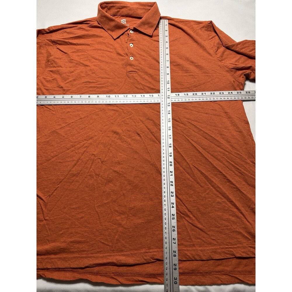 Turtleson Sunday Golf Polo Shirt Mens XXL 2XL Orange Performance Preppy Casual - Picture 5 of 9